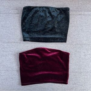 Forever 21 Velvet Tube Tops